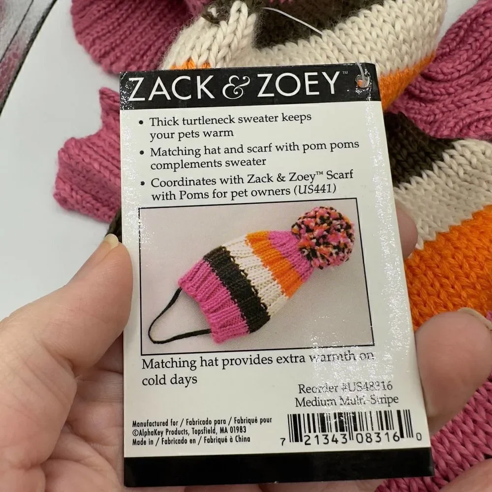 Zack & Zoey Dog Knit Sweater Set Size Medium